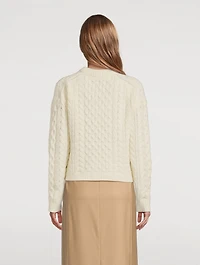 Cable-Knit Felted Wool Cashmere Sweater