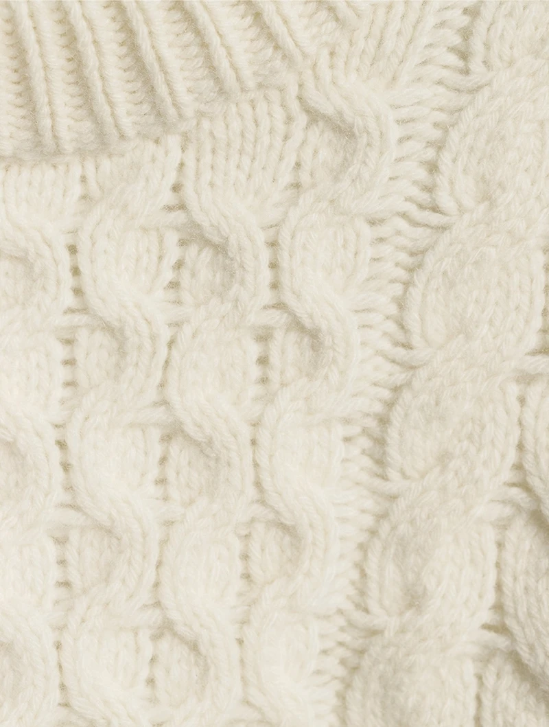 Cable-Knit Felted Wool Cashmere Sweater