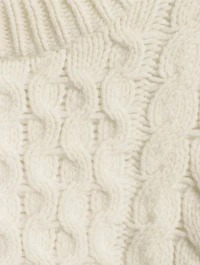 Cable-Knit Felted Wool Cashmere Sweater