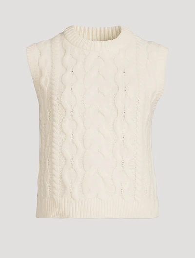 Cable-Knit Felted Wool Cashmere Sweater Vest