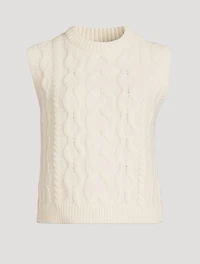 Cable-Knit Felted Wool Cashmere Sweater Vest