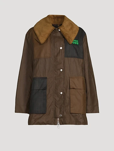GANNI x Barbour Waxed Cotton Duffle Coat