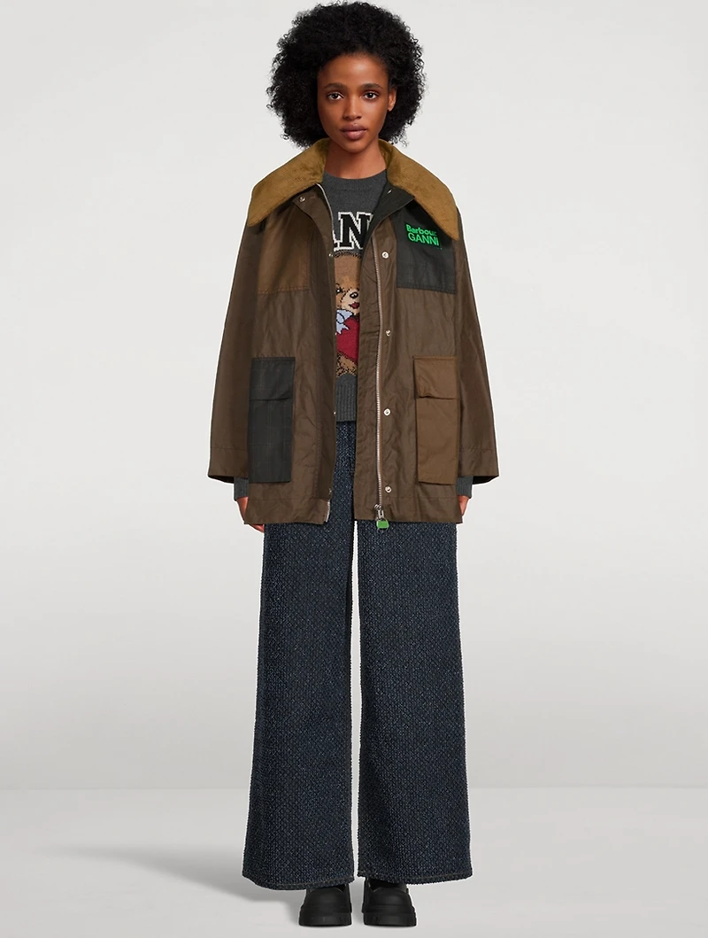 GANNI x Barbour Waxed Cotton Duffle Coat