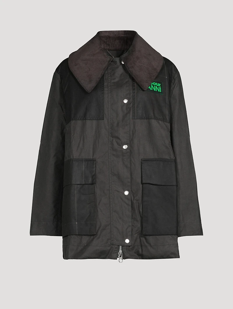GANNI x Barbour Waxed Cotton Duffle Coat