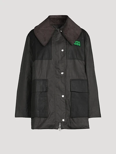 GANNI x Barbour Waxed Cotton Duffle Coat