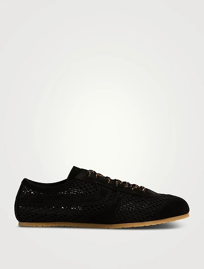 T-Toe Mesh And Suede Sneakers