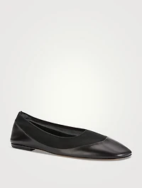 Mesh And Leather Ballet Flats