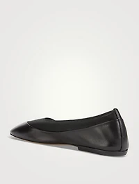 Mesh And Leather Ballet Flats
