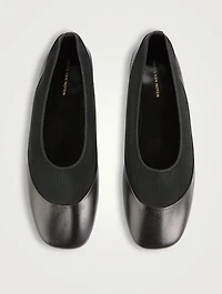 Mesh And Leather Ballet Flats