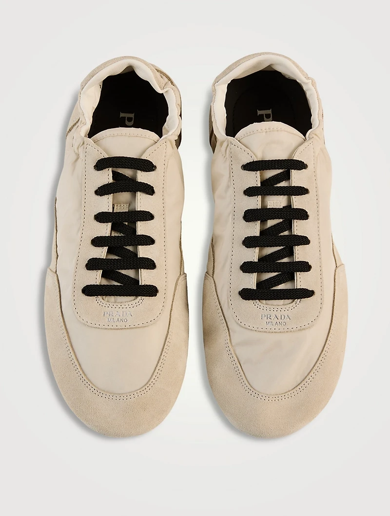 Collapse Re-Nylon And Suede Sneakers