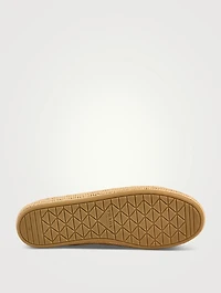 Metallic Leather And Raffia Ballerinas