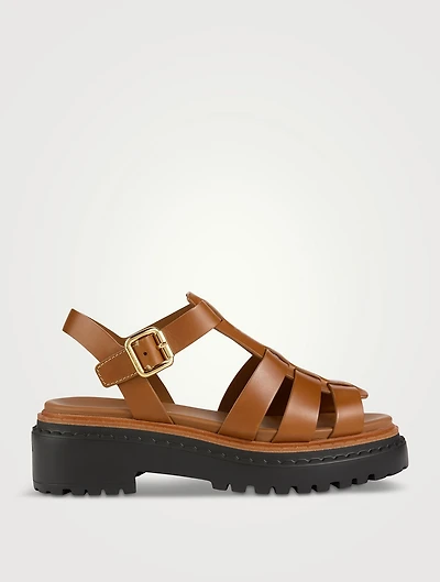 Leather Platform Gladiator Sandals