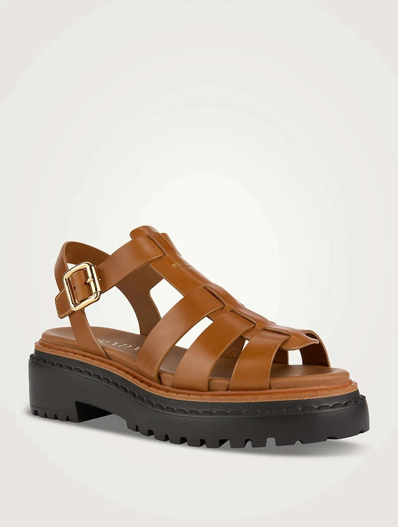 Leather Platform Gladiator Sandals