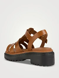 Leather Platform Gladiator Sandals
