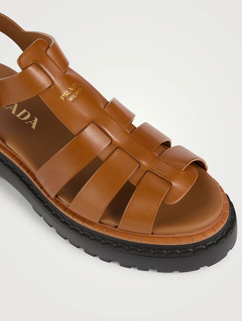 Leather Platform Gladiator Sandals
