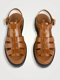Leather Platform Gladiator Sandals