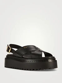Leather Platform Sandals