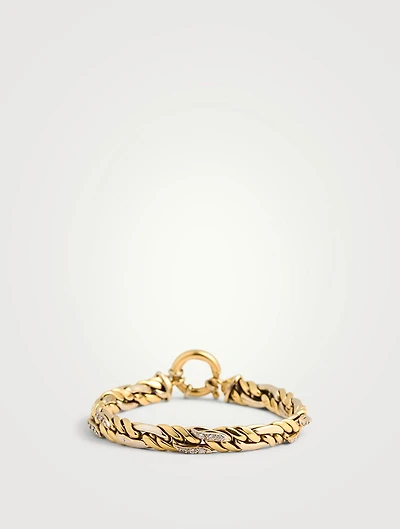Vintage 18K Gold Diamond Diamond Curb Bracelet