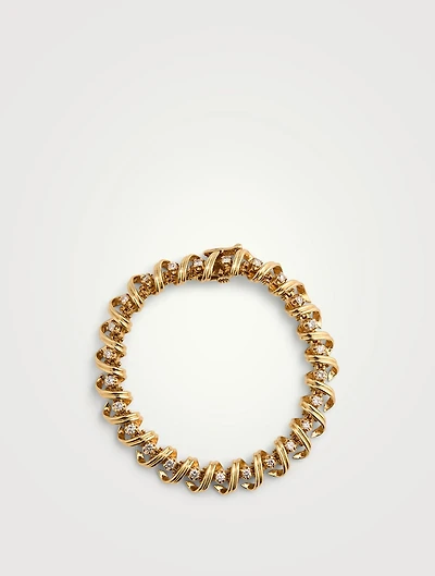 Vintage 14K Gold Diamond Tennis Bracelet