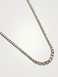 Estate 18K White Gold Graduated Diamond Tennis Necklace
