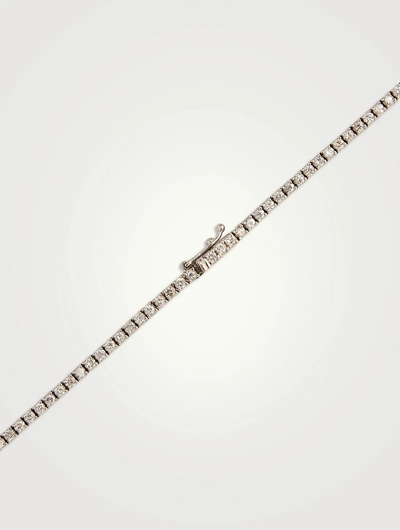Estate 18K White Gold Graduated Diamond Tennis Necklace