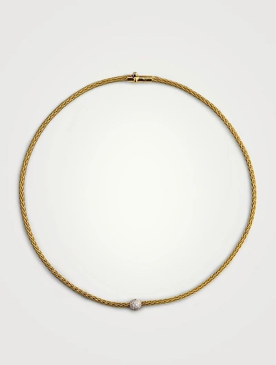 Estate 18K Gold Diamond Ball Choker Necklace