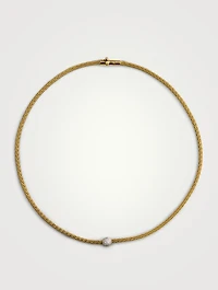 Estate 18K Gold Diamond Ball Choker Necklace