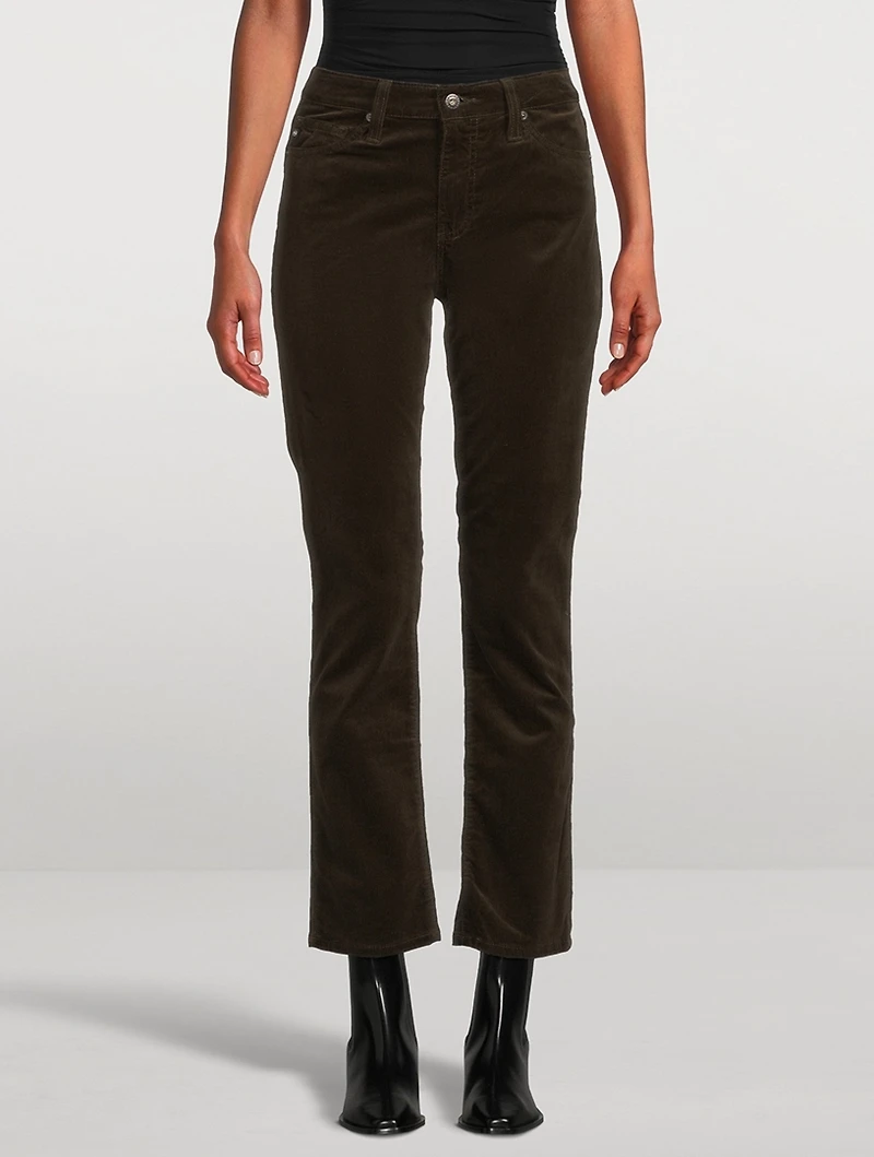 Mari Slim Straight Corduroy Trousers