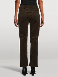 Mari Slim Straight Corduroy Trousers
