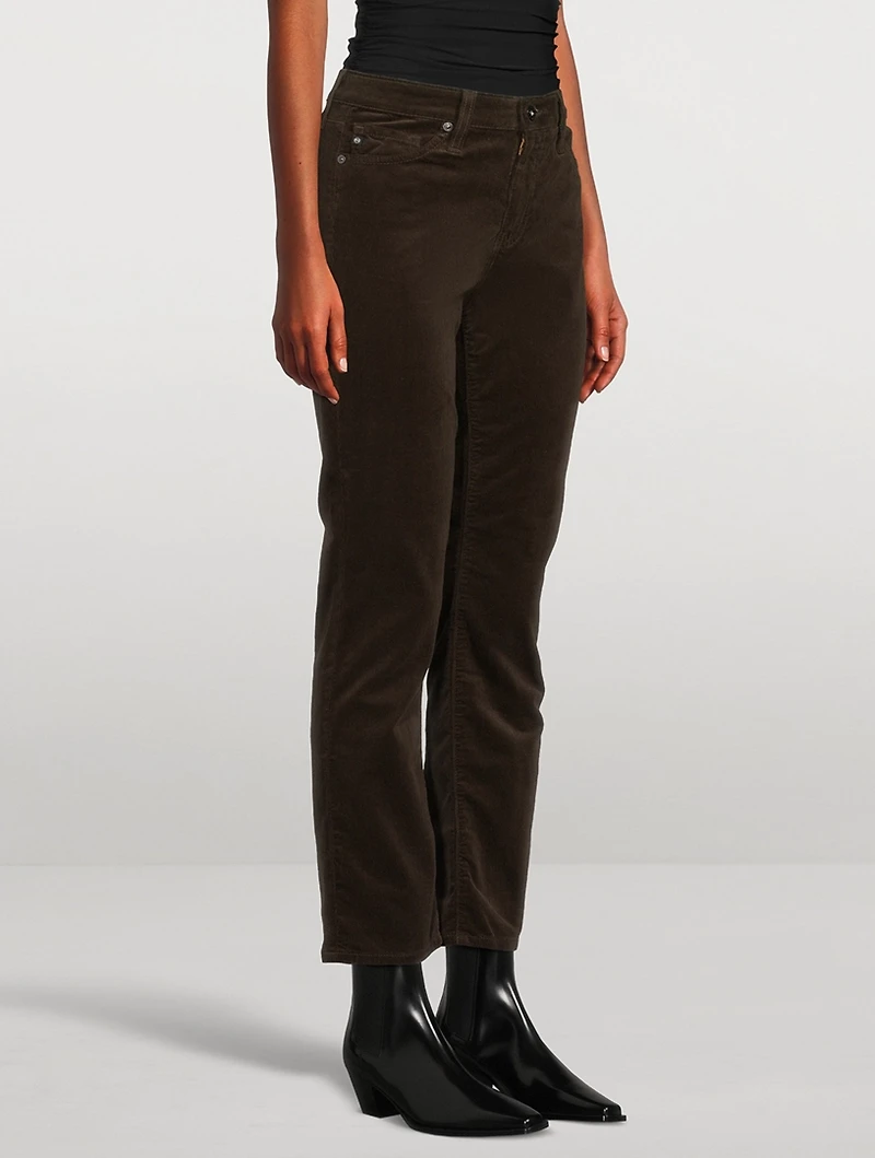 Mari Slim Straight Corduroy Trousers