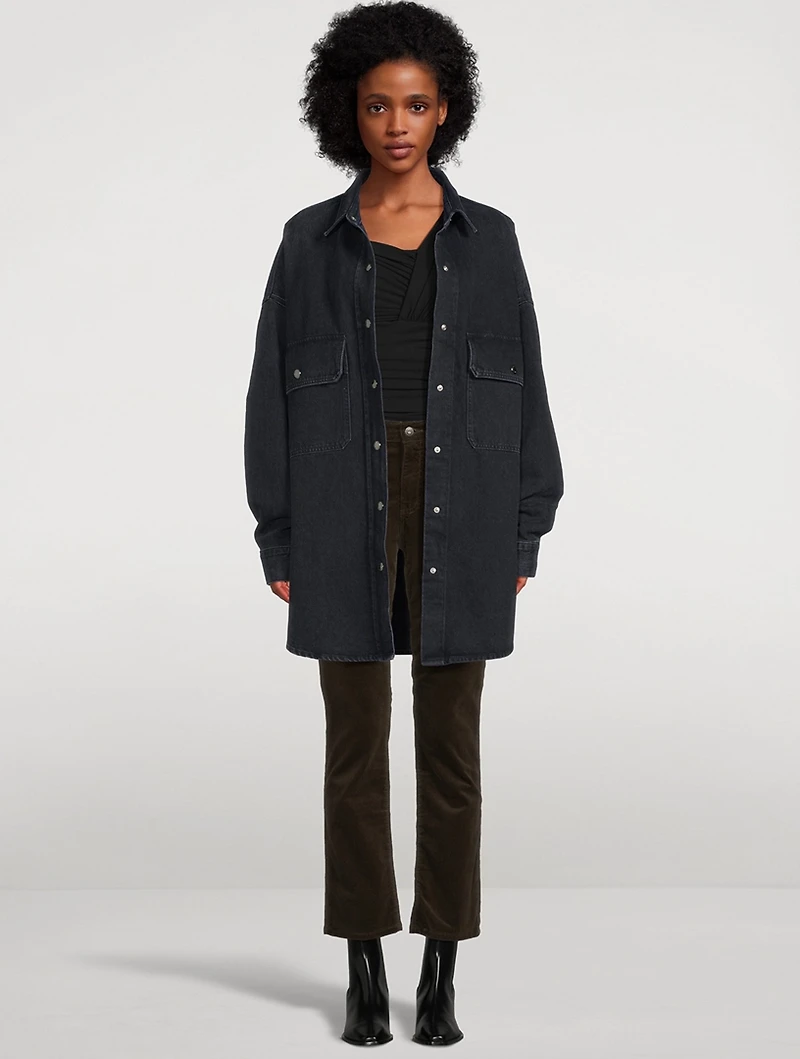 Mari Slim Straight Corduroy Trousers