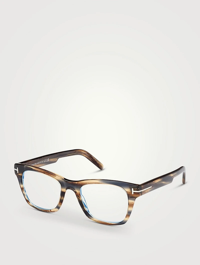 Square Optical Glasses With Blue Block Lenses