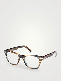 Square Optical Glasses With Blue Block Lenses