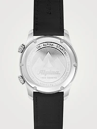 Startimer Pilot Stainless Steel Leather Strap Watch