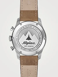 Startimer Stainless Steel Leather Strap Watch
