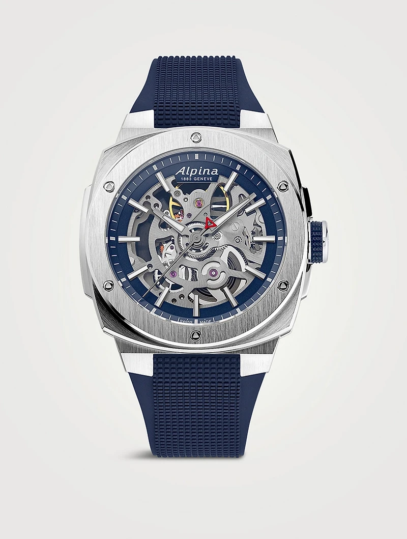 Alpiner Extreme Skeleton Automatic Stainless Steel Rubber Strap Watch