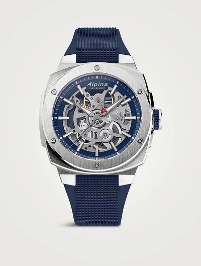 Alpiner Extreme Skeleton Automatic Stainless Steel Rubber Strap Watch