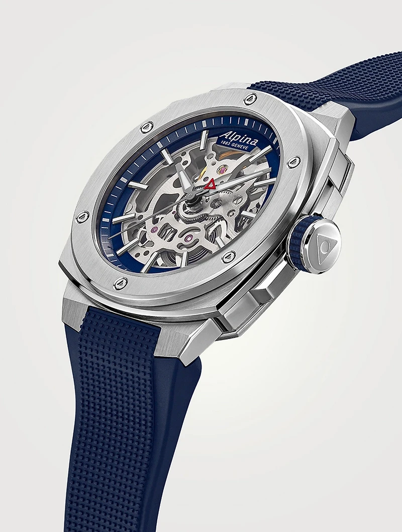 Alpiner Extreme Skeleton Automatic Stainless Steel Rubber Strap Watch