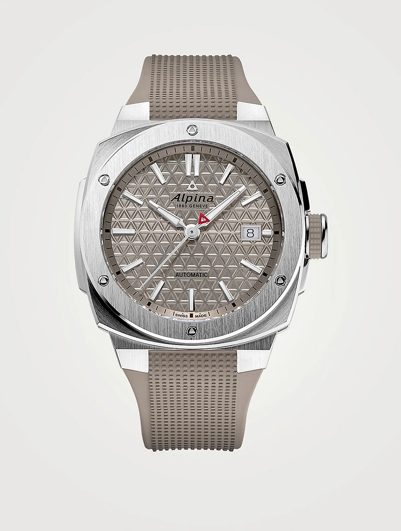 Alpiner Stainless Steel Rubber Strap Watch