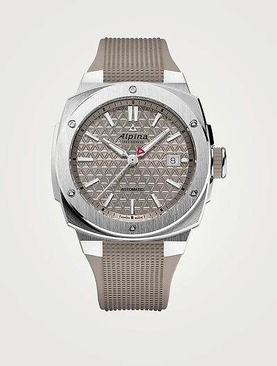 Alpiner Stainless Steel Rubber Strap Watch