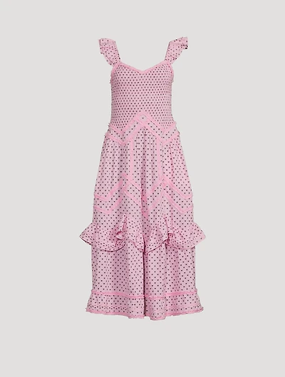 Brin Ruffled Dress Bow Print