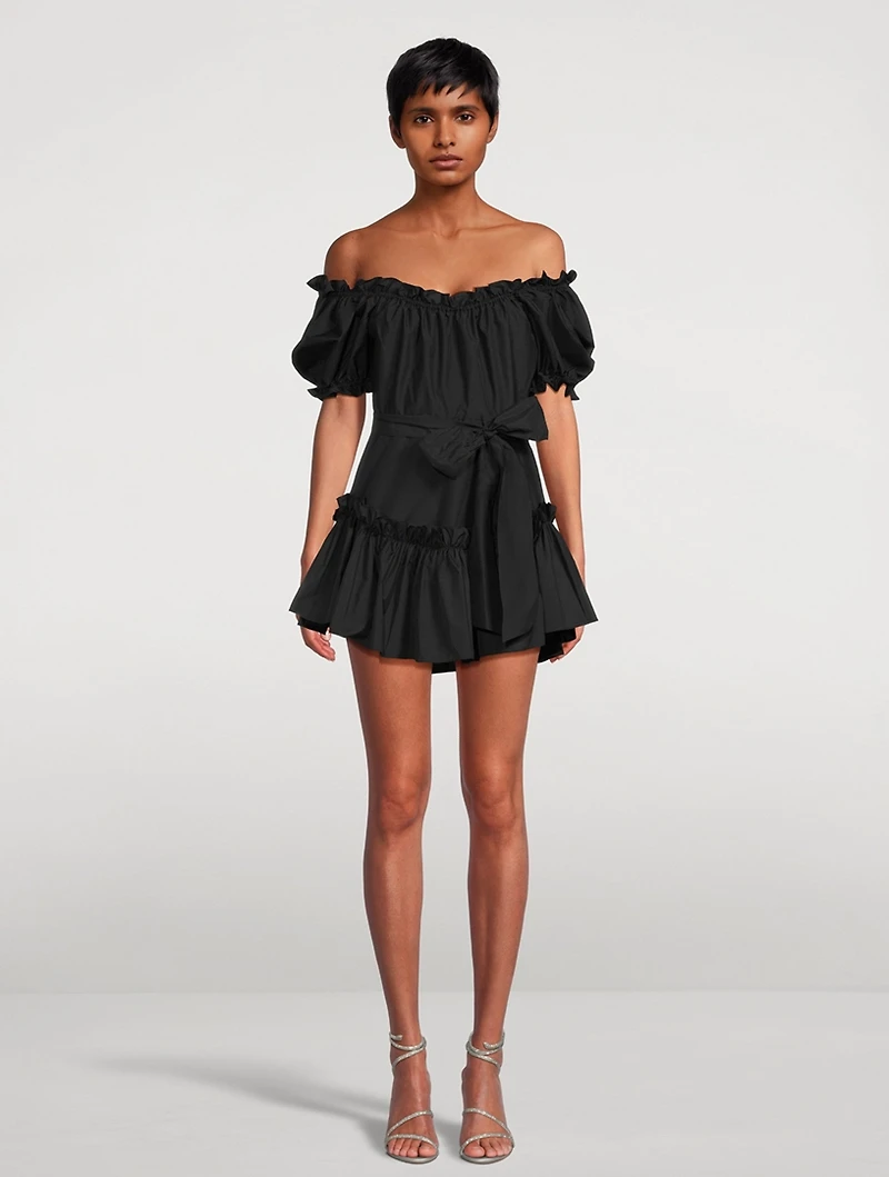 Estine Off-The-Shoulder Taffeta Mini Dress