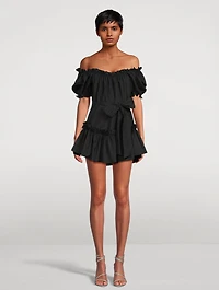 Estine Off-The-Shoulder Taffeta Mini Dress