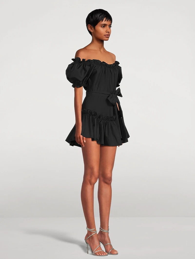 Estine Off-The-Shoulder Taffeta Mini Dress
