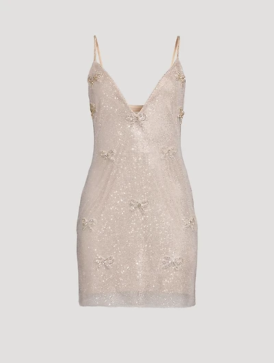 Whilden Crystal Bow-Embellished Sequin Mini Dress