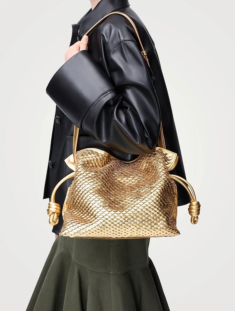 Flamenco Scales Metallic Leather Clutch