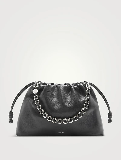 Large Flamenco Leather Purse With Donut Chain