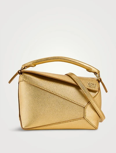 Mini Puzzle Edge Metallic Leather Bag