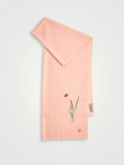 Minimal Embroidery Meadow Cashmere Scarf