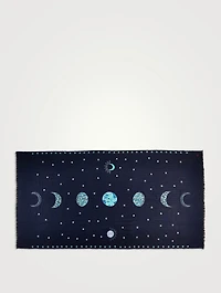 Moon Phases Embroidered Cashmere Scarf